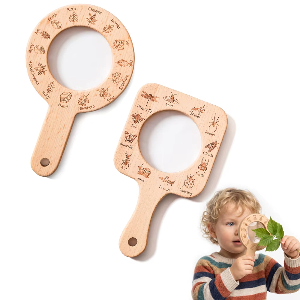 Wooden Magnifying Glass for Ki - Kids Toys Learning recension och pris