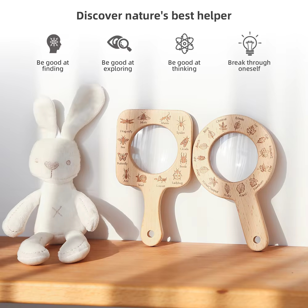 Wooden Magnifying Glass for Ki - Kids Toys Learning recension och pris