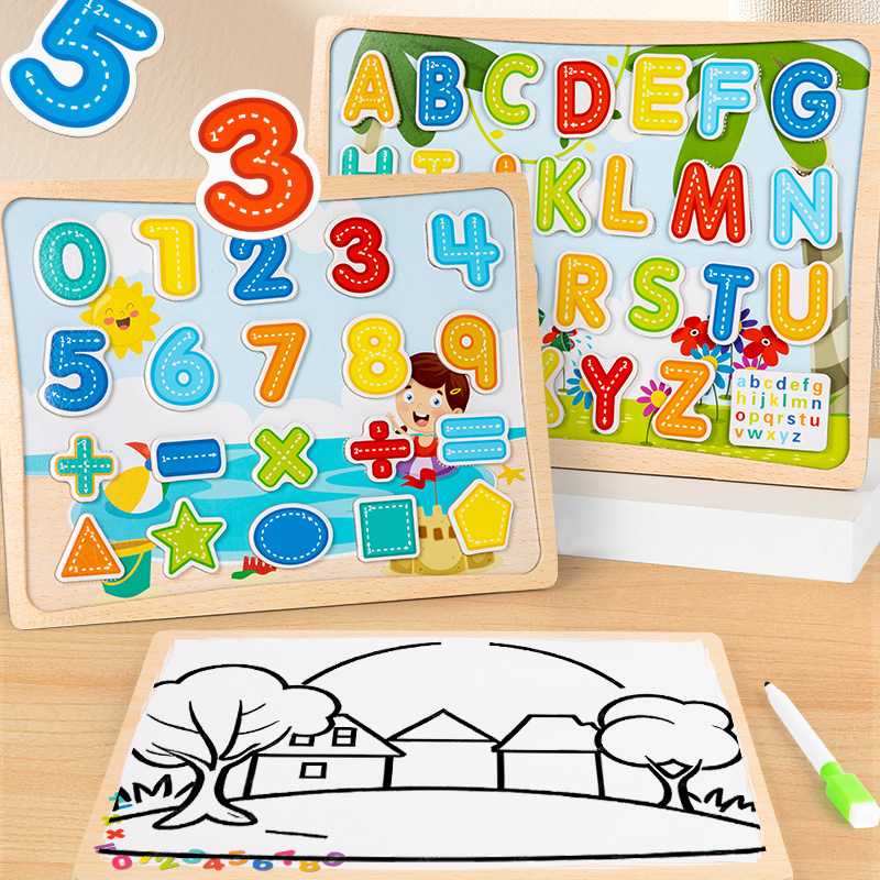 2-In-1 Magnetic Puzzle Board - - Magnetic Drawing Board recension och pris