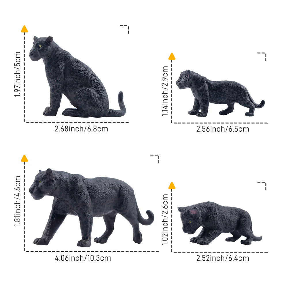 7Pcs Simulation Black Cheetah  - Sandbox Play Set recension och pris