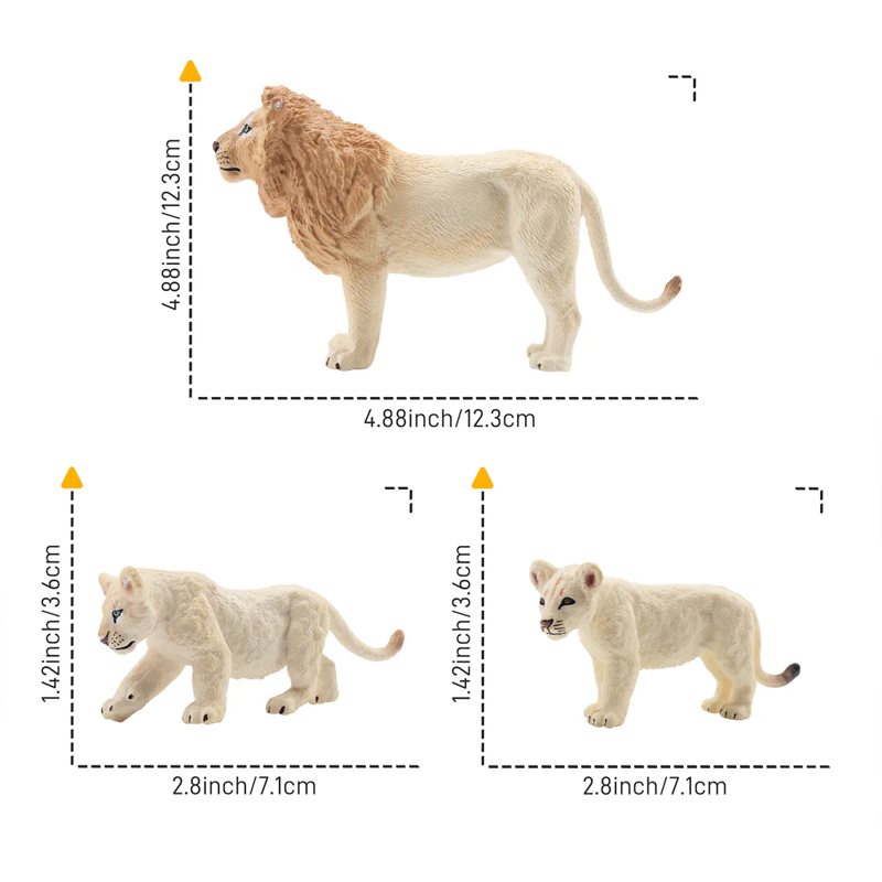 6Pcs Simulation White Lion Fam - Sandbox Play Set recension och pris