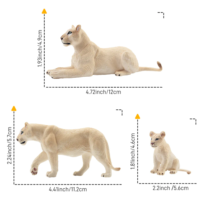 6Pcs Simulation White Lion Fam - Sandbox Play Set recension och pris